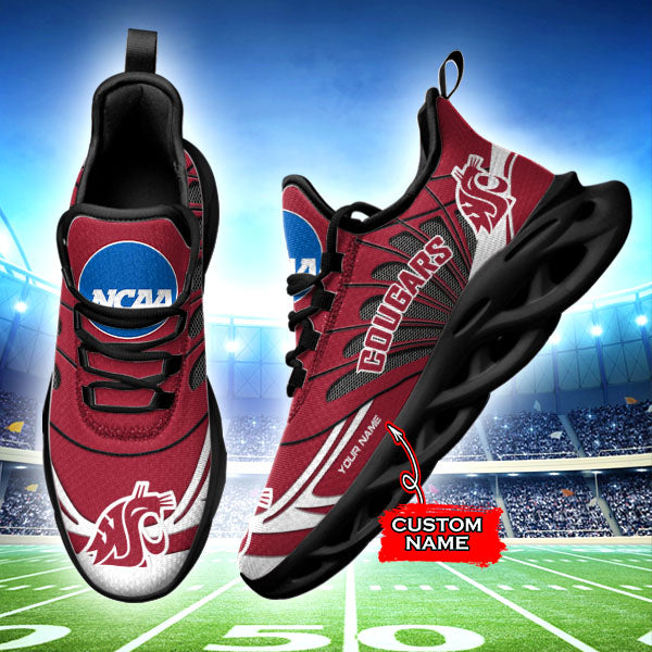 Ideafootwear Washington State Cougars NCAA Max Soul Shoes Sneakers For Men And Women