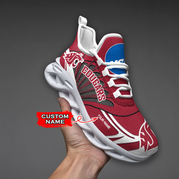 Ideafootwear Washington State Cougars NCAA Max Soul Shoes Sneakers For Men And Women