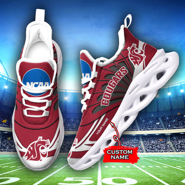 Ideafootwear Washington State Cougars NCAA Max Soul Shoes Sneakers For Men And Women