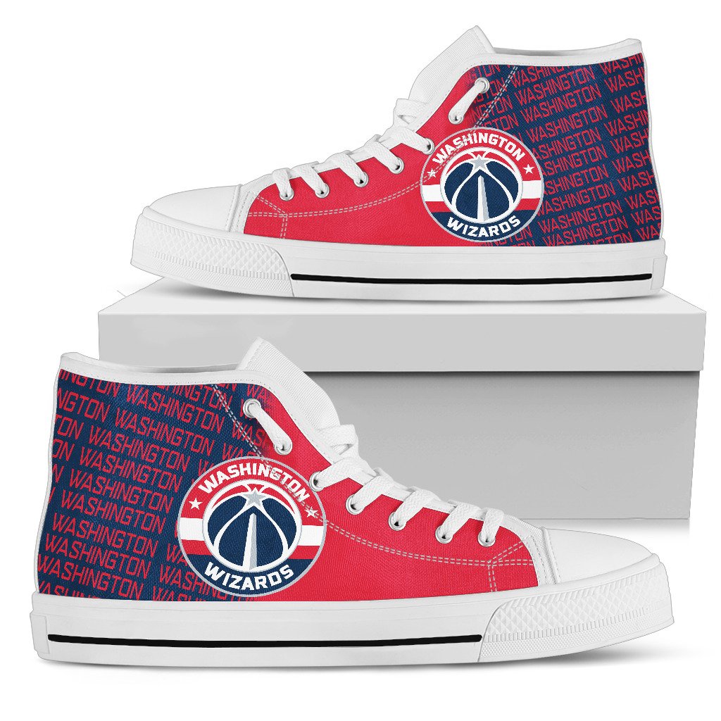 Ideafootwear Washington Wizards High Top Canvas Sneakers Shoes For Men And Women