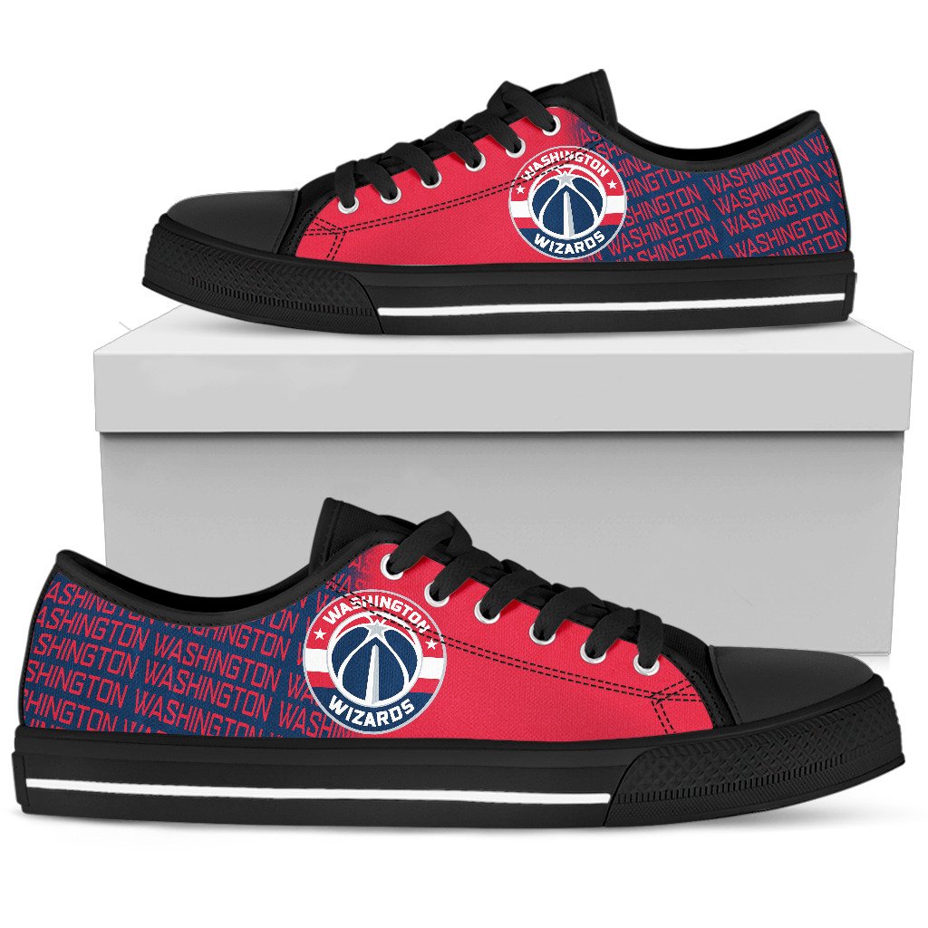 Ideafootwear Washington Wizards Low Top Canvas Sneakers Shoes For Men And Women