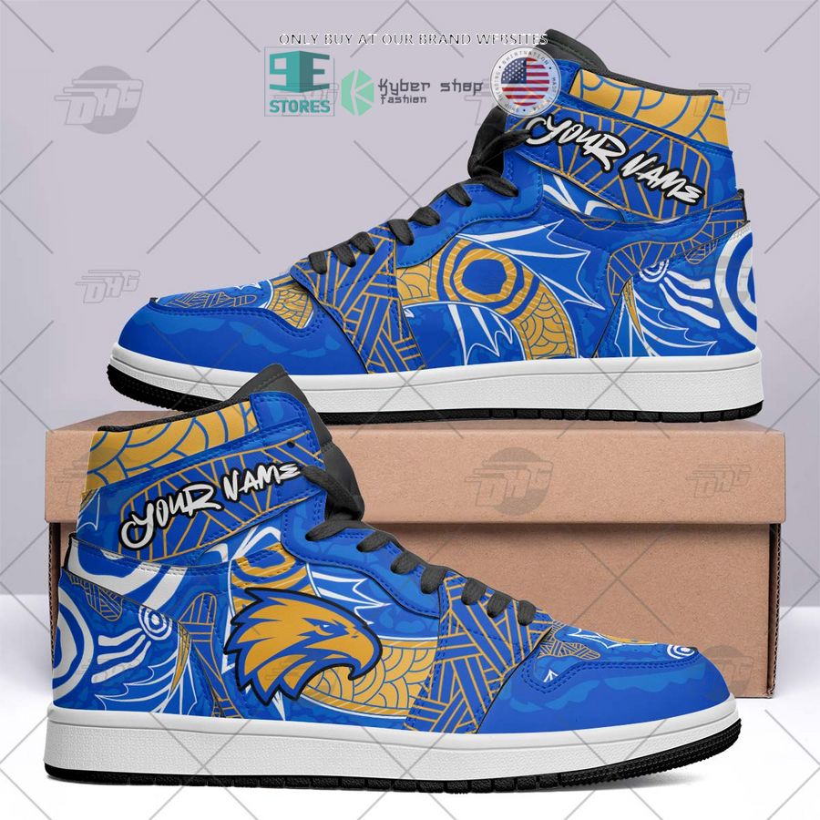 Ideafootwear West Coast Eagles AFL AJ1 High Sneakers Shoes For Men And Women