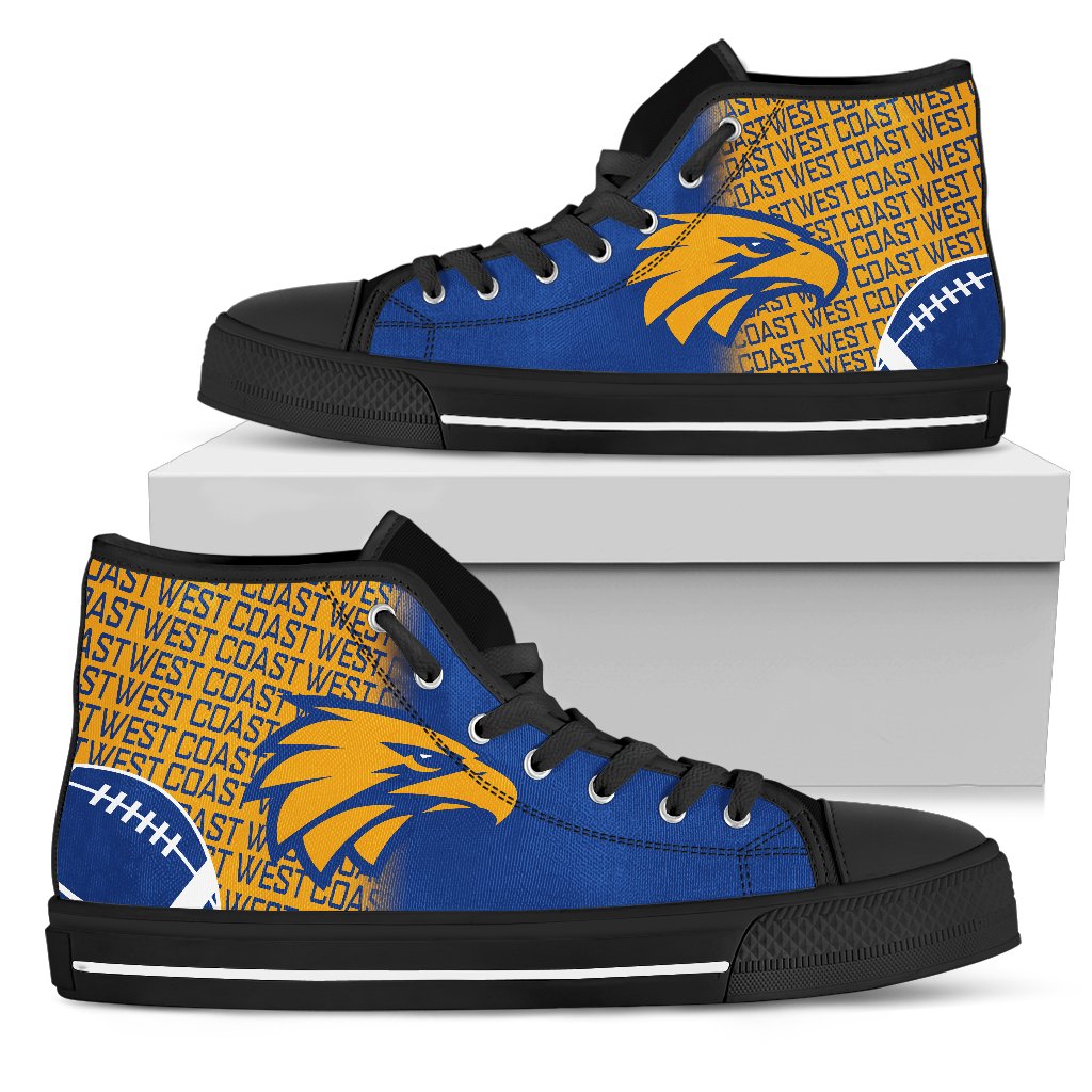 Ideafootwear West Coast Eagles High Top Canvas Sneakers Shoes For Men And Women