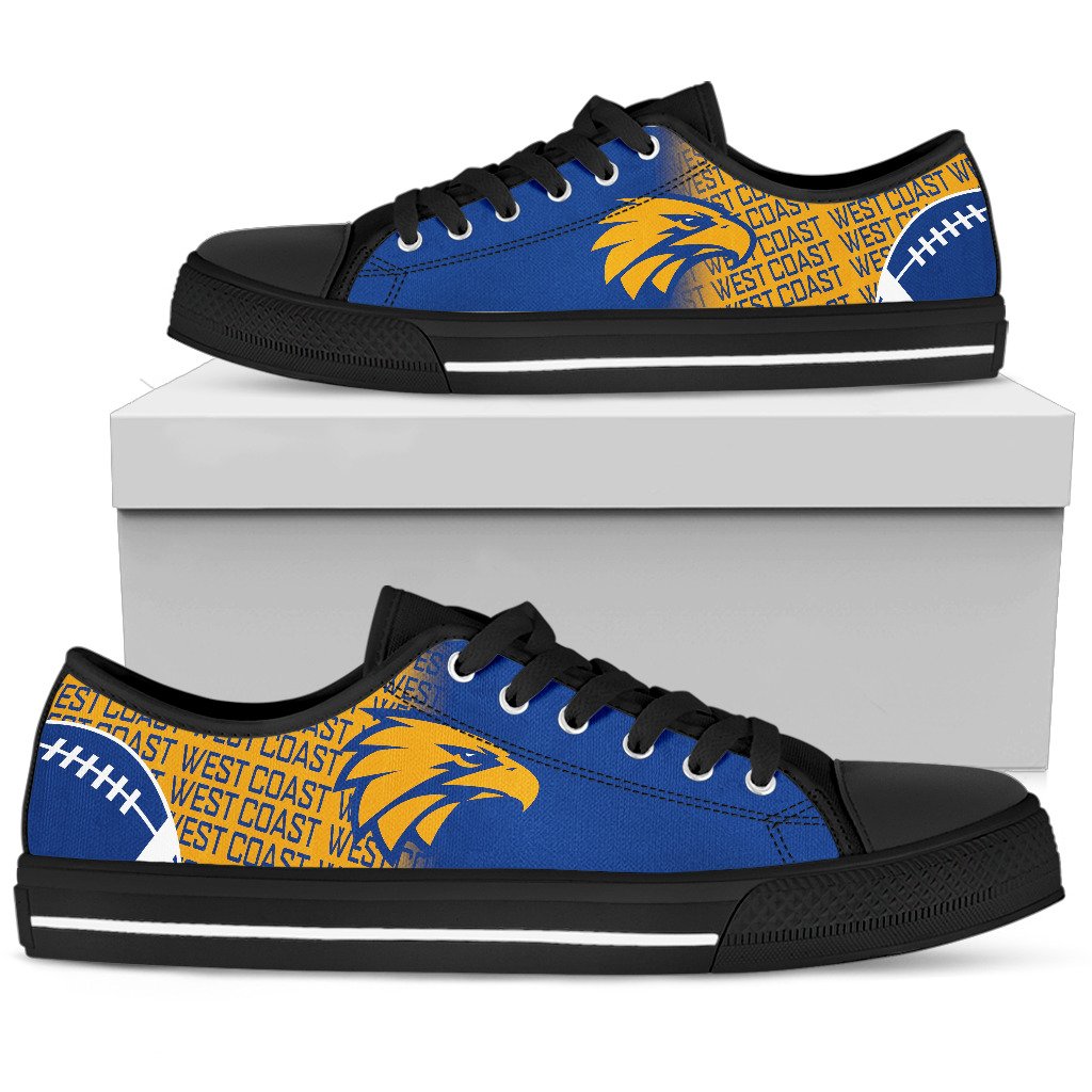 Ideafootwear West Coast Eagles Low Top Canvas Sneakers Shoes For Men And Women