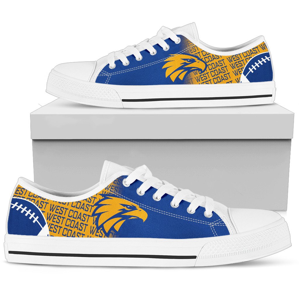 Ideafootwear West Coast Eagles Low Top Canvas Sneakers Shoes For Men And Women