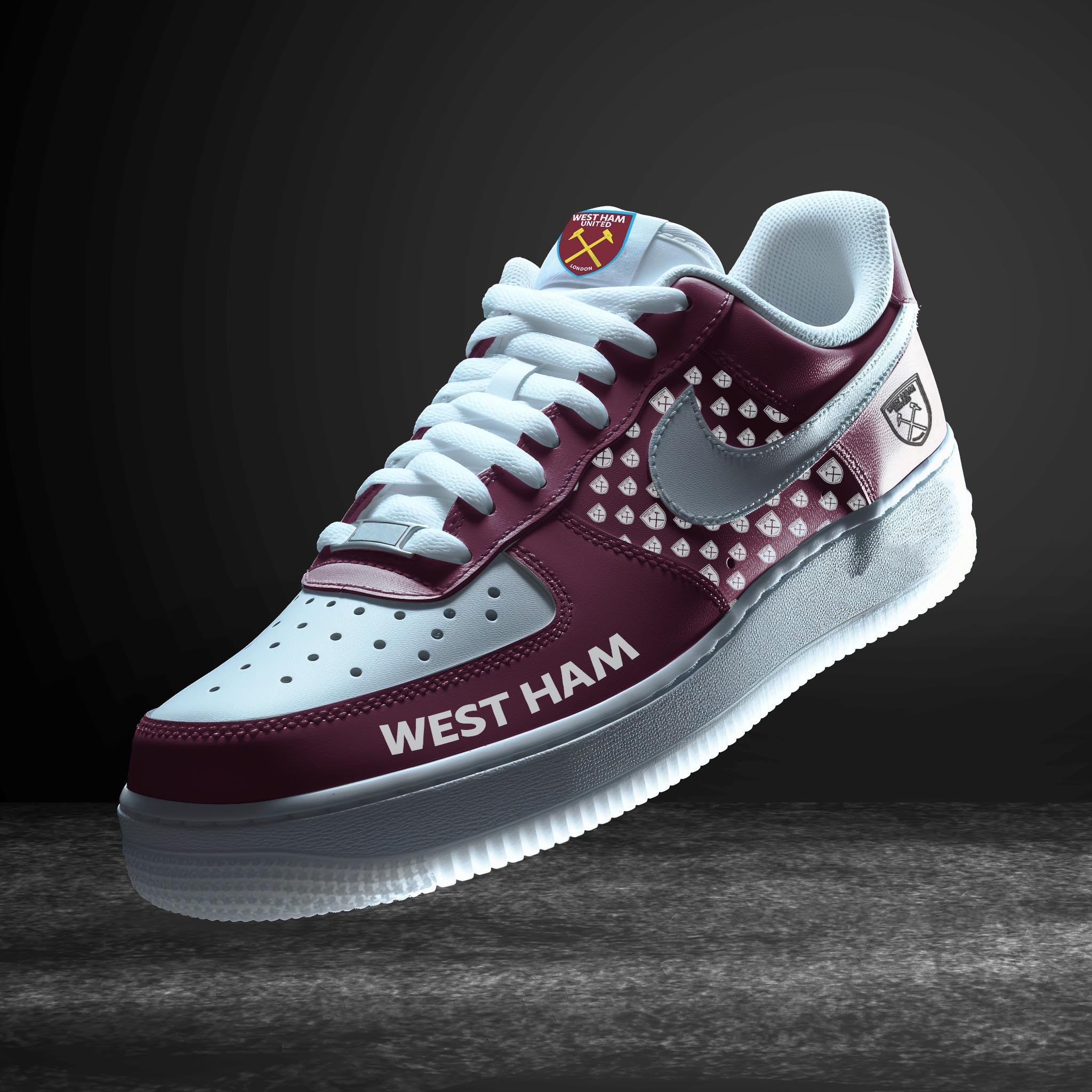 Ideafootwear West Ham United EPL Air Low-Top Sneakers Shoes For Men And Women