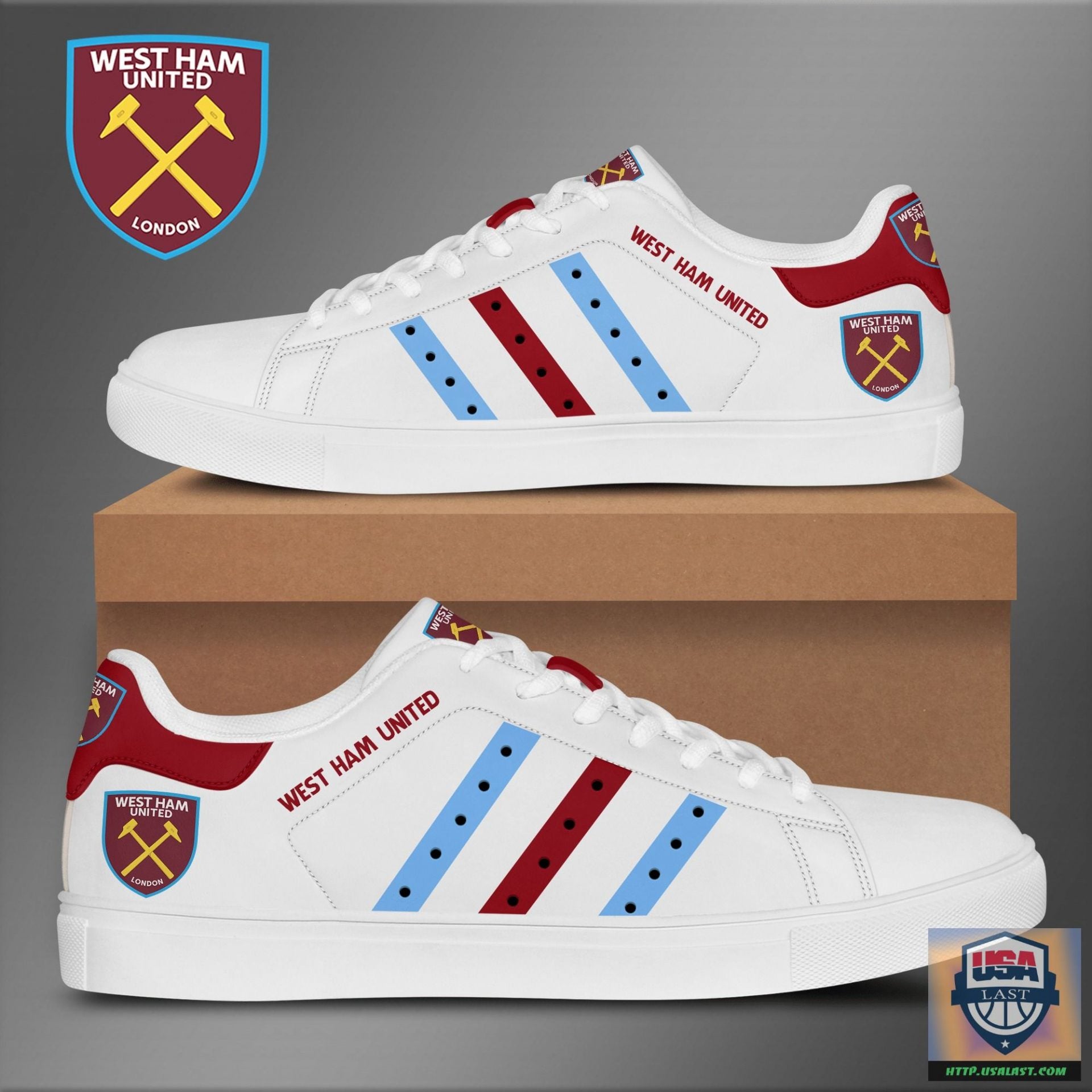 Ideafootwear West Ham United FC Skate Stan Shoes Sneakes For Men And Women