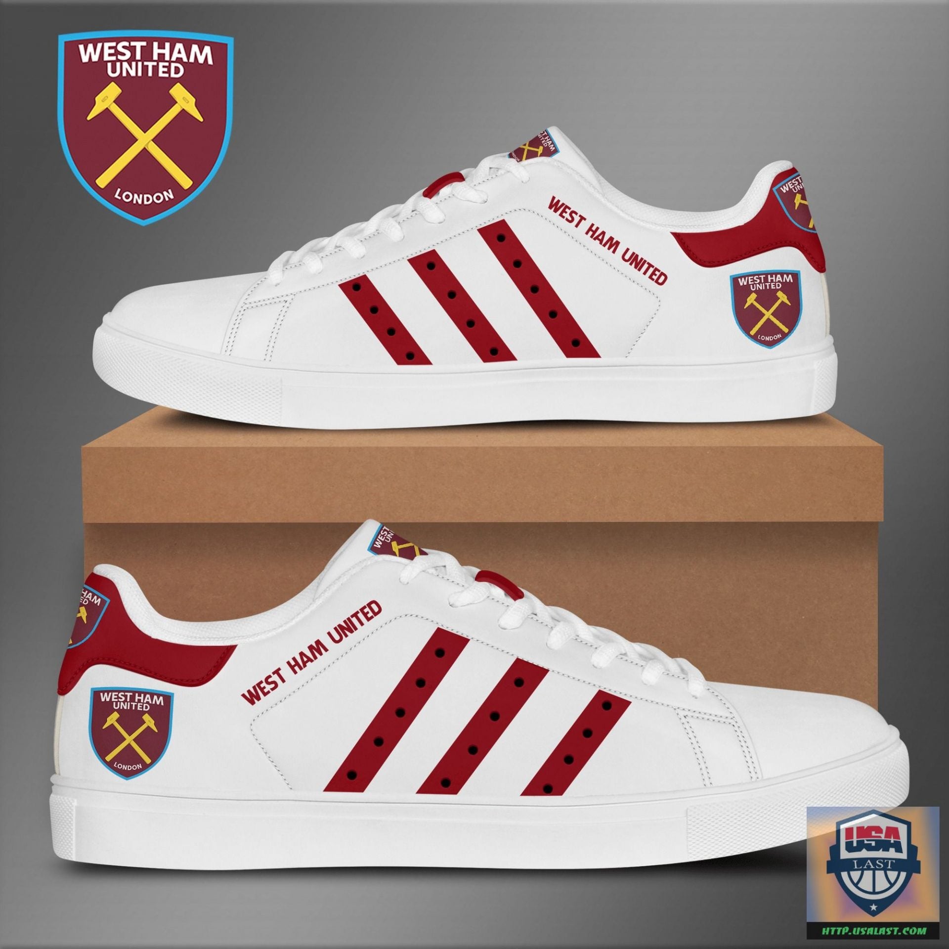 Ideafootwear West Ham United FC Skate Stan Shoes Sneakes For Men And Women