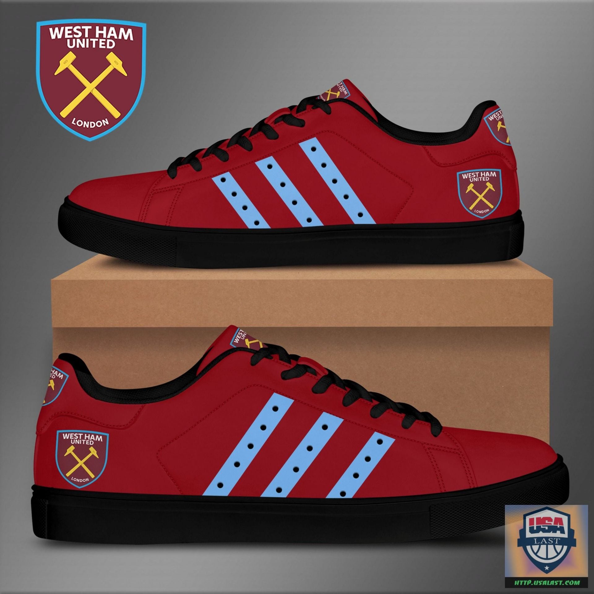 Ideafootwear West Ham United FC Skate Stan Shoes Sneakes For Men And Women