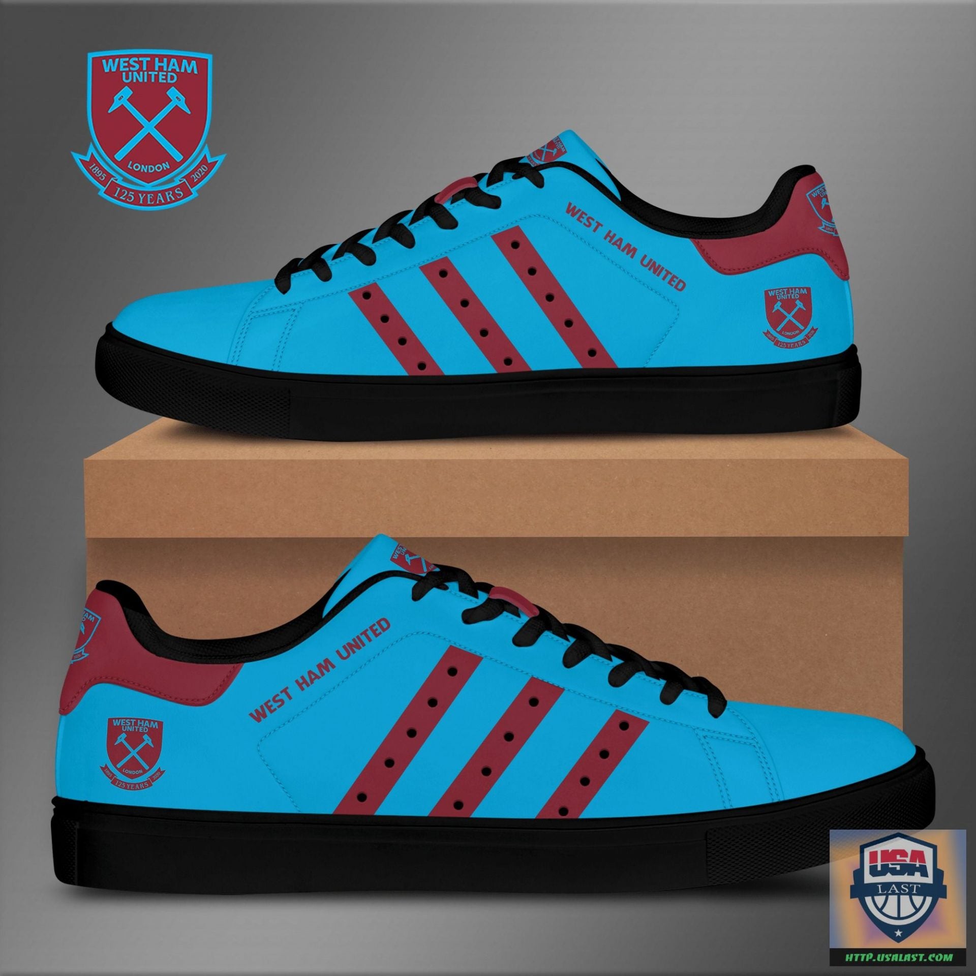 Ideafootwear West Ham United FC Skate Stan Shoes Sneakes For Men And Women