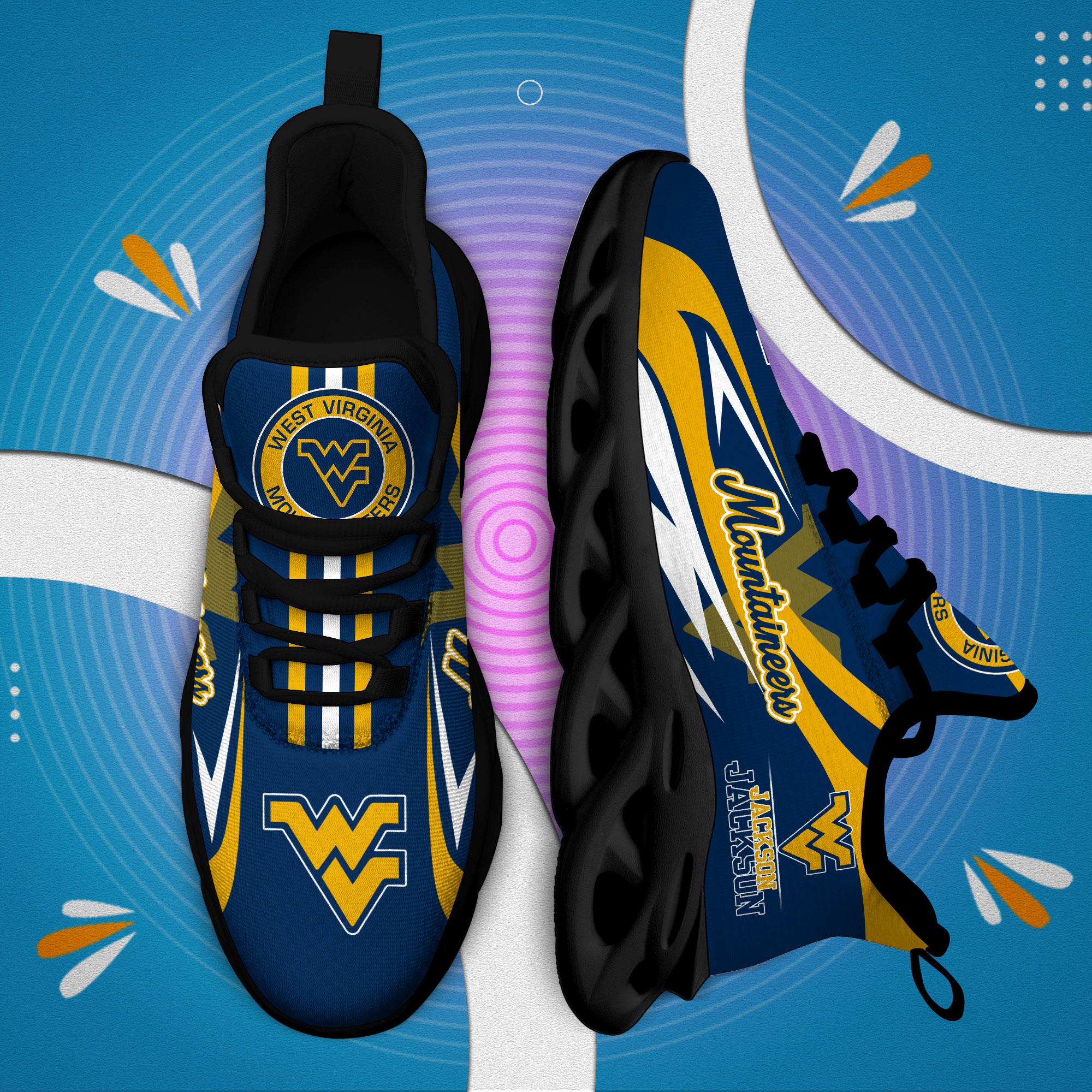 Ideafootwear West Virginia Mountaineers Max Soul Shoes Sneakers For Men And Women