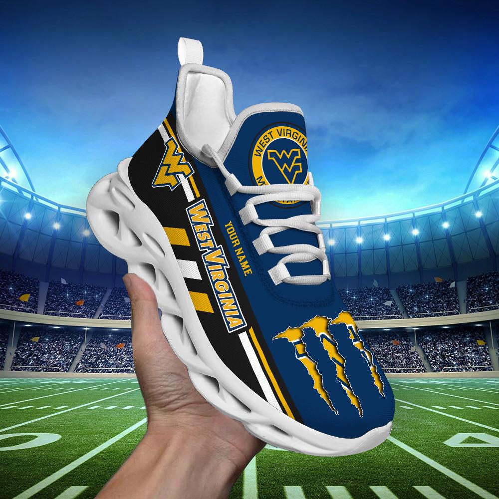 Ideafootwear West Virginia Mountaineers Max Soul Shoes Sneakers For Men And Women