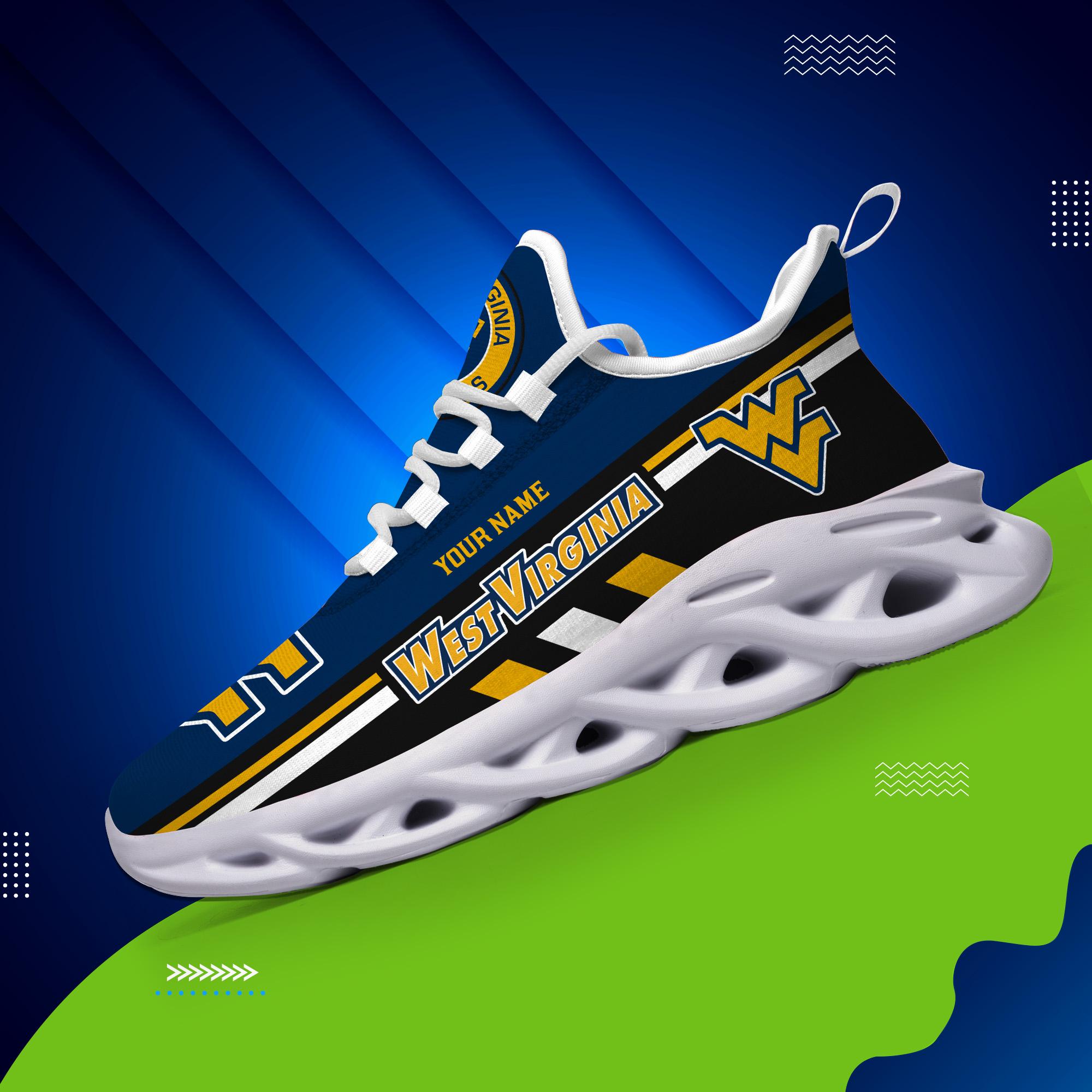 Ideafootwear West Virginia Mountaineers Max Soul Shoes Sneakers For Men And Women