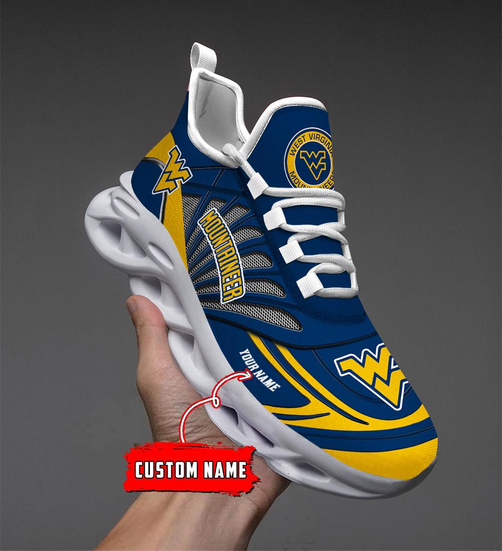 Ideafootwear West Virginia Mountaineers Max Soul Shoes Sneakers For Men And Women