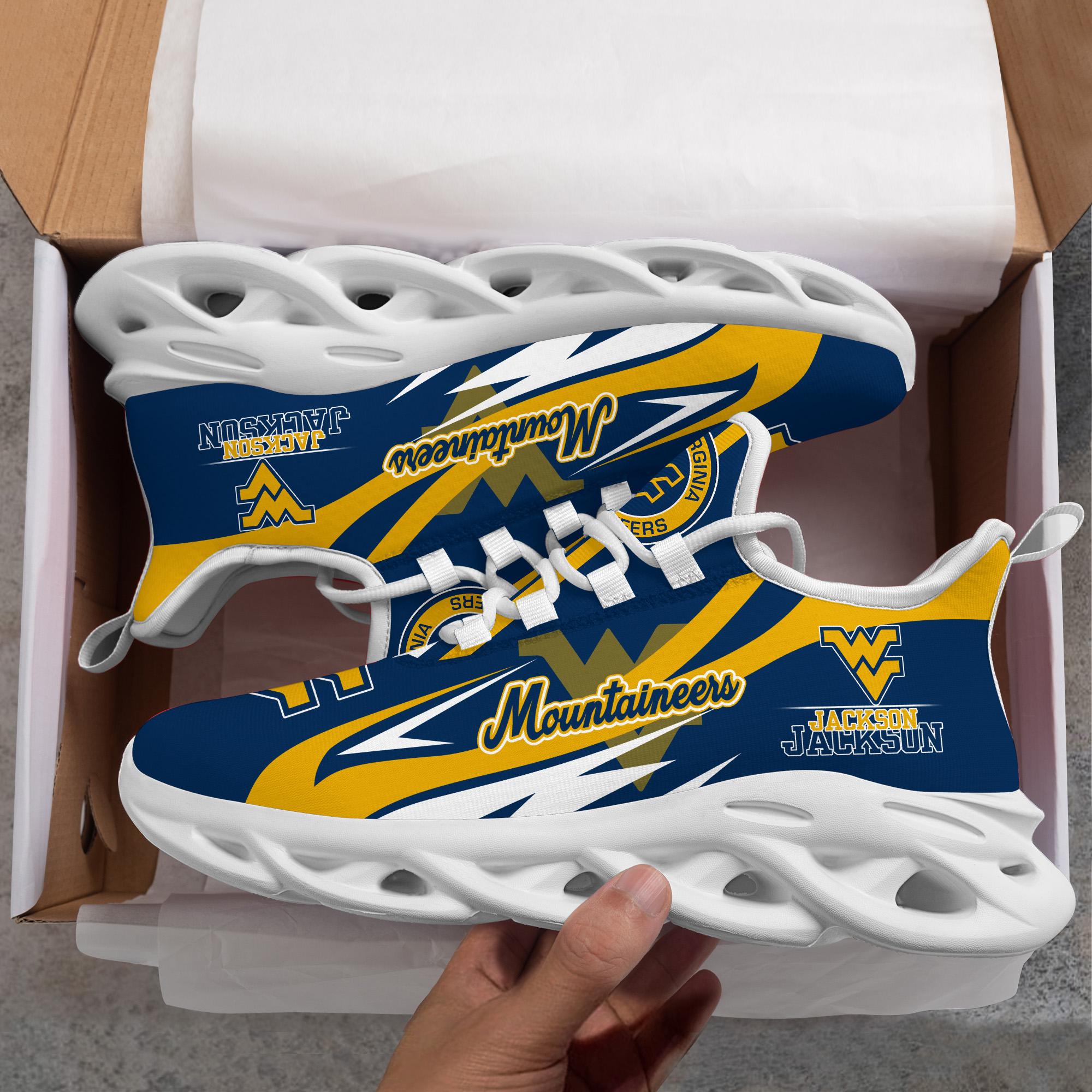 Ideafootwear West Virginia Mountaineers Max Soul Shoes Sneakers For Men And Women