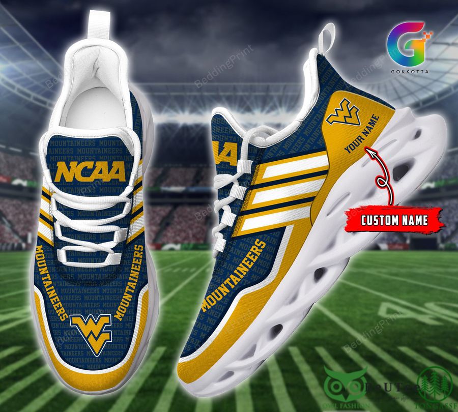 Ideafootwear West Virginia Mountaineers Max Soul Shoes Sneakers For Men And Women