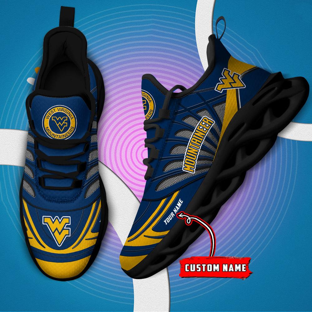 Ideafootwear West Virginia Mountaineers Max Soul Shoes Sneakers For Men And Women