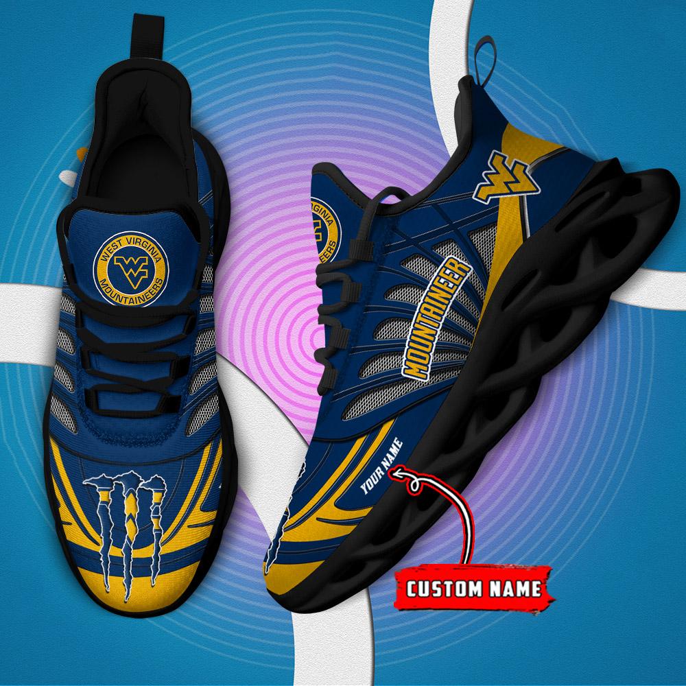 Ideafootwear West Virginia Mountaineers Max Soul Shoes Sneakers For Men And Women