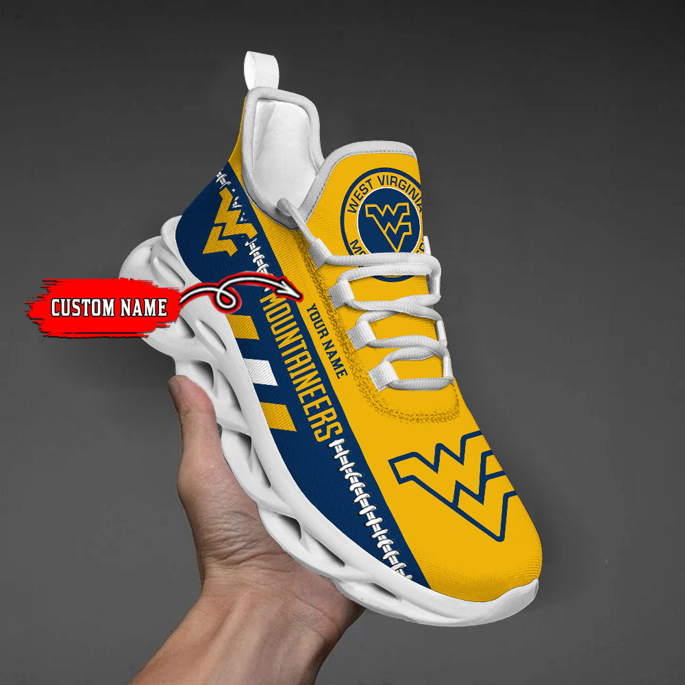 Ideafootwear West Virginia Mountaineers Max Soul Shoes Sneakers For Men And Women