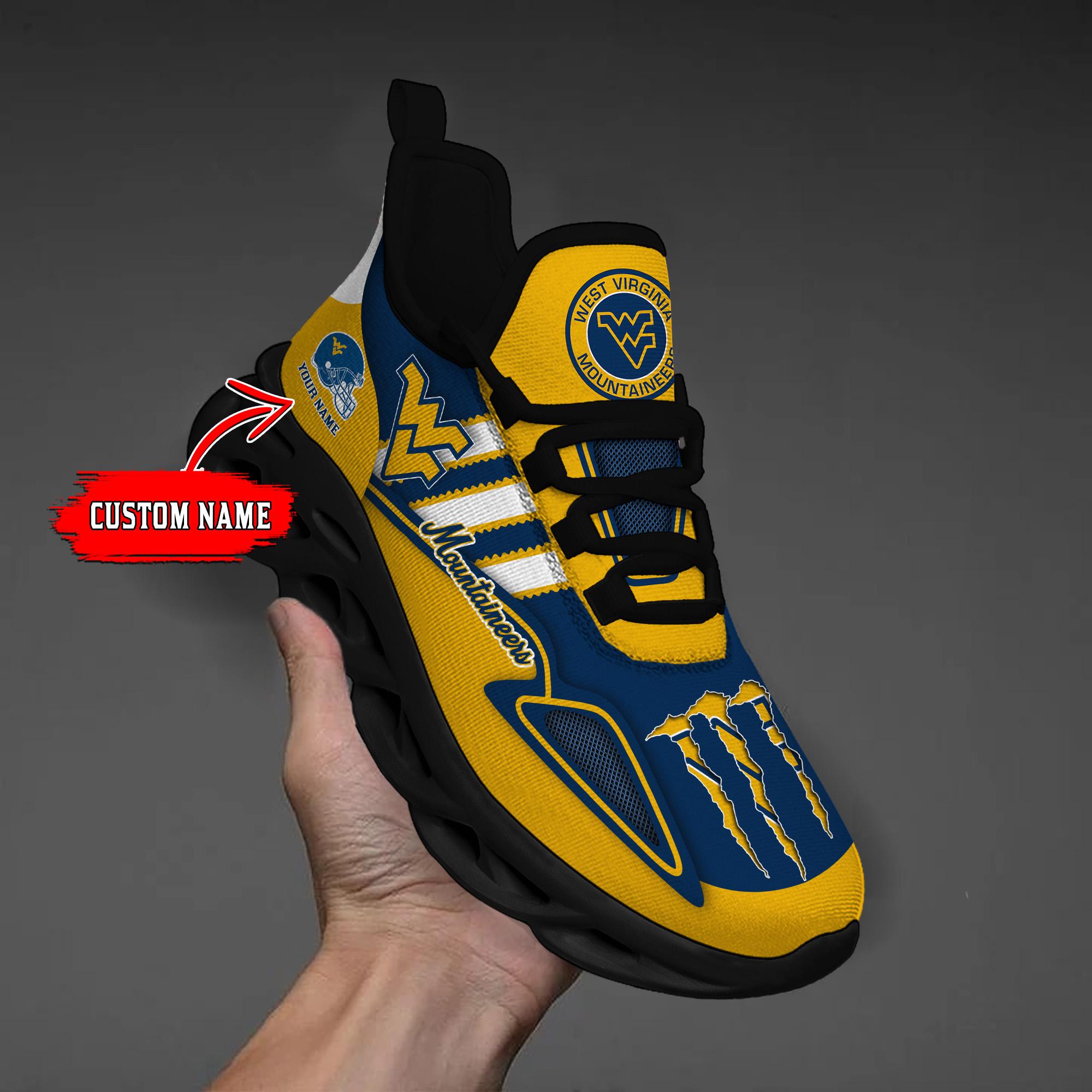 Ideafootwear West Virginia Mountaineers Max Soul Shoes Sneakers For Men And Women