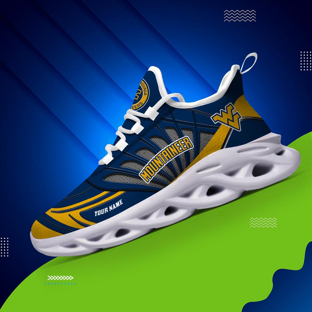 Ideafootwear West Virginia Mountaineers Max Soul Shoes Sneakers For Men And Women