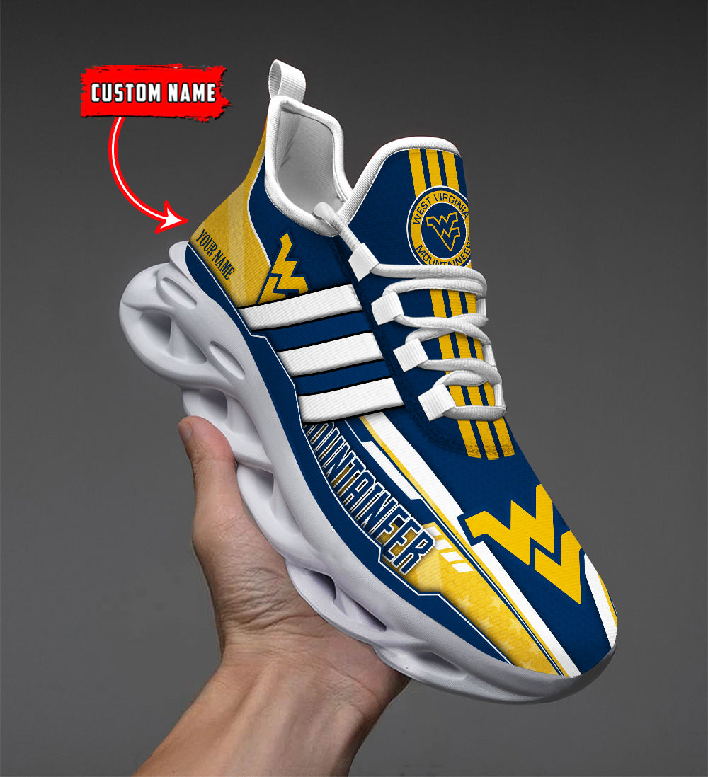 Ideafootwear West Virginia Mountaineers Max Soul Shoes Sneakers For Men And Women