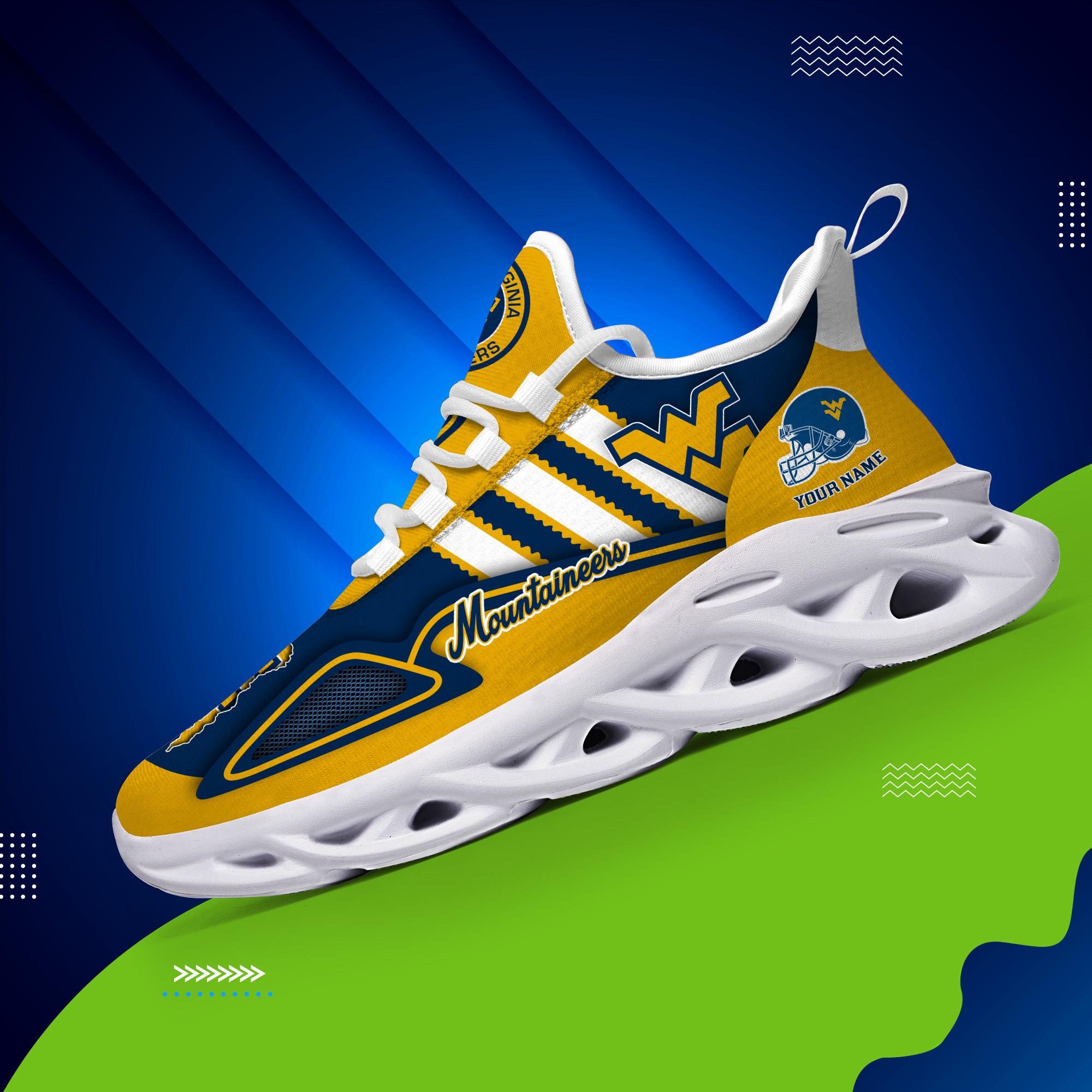 Ideafootwear West Virginia Mountaineers Max Soul Shoes Sneakers For Men And Women