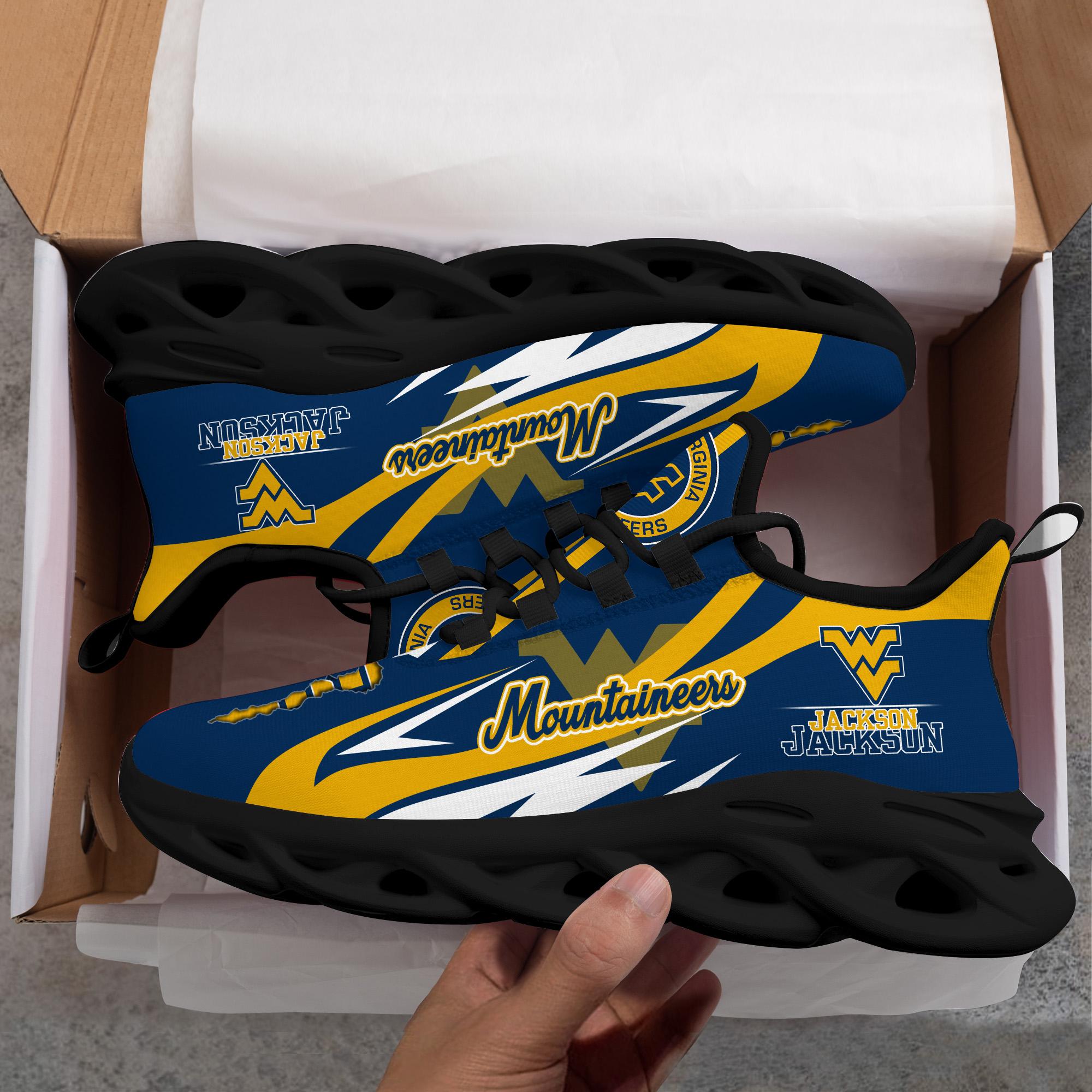 Ideafootwear West Virginia Mountaineers Max Soul Shoes Sneakers For Men And Women