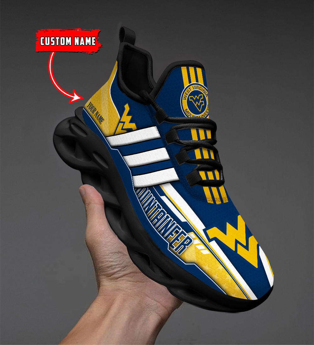 Ideafootwear West Virginia Mountaineers Max Soul Shoes Sneakers For Men And Women