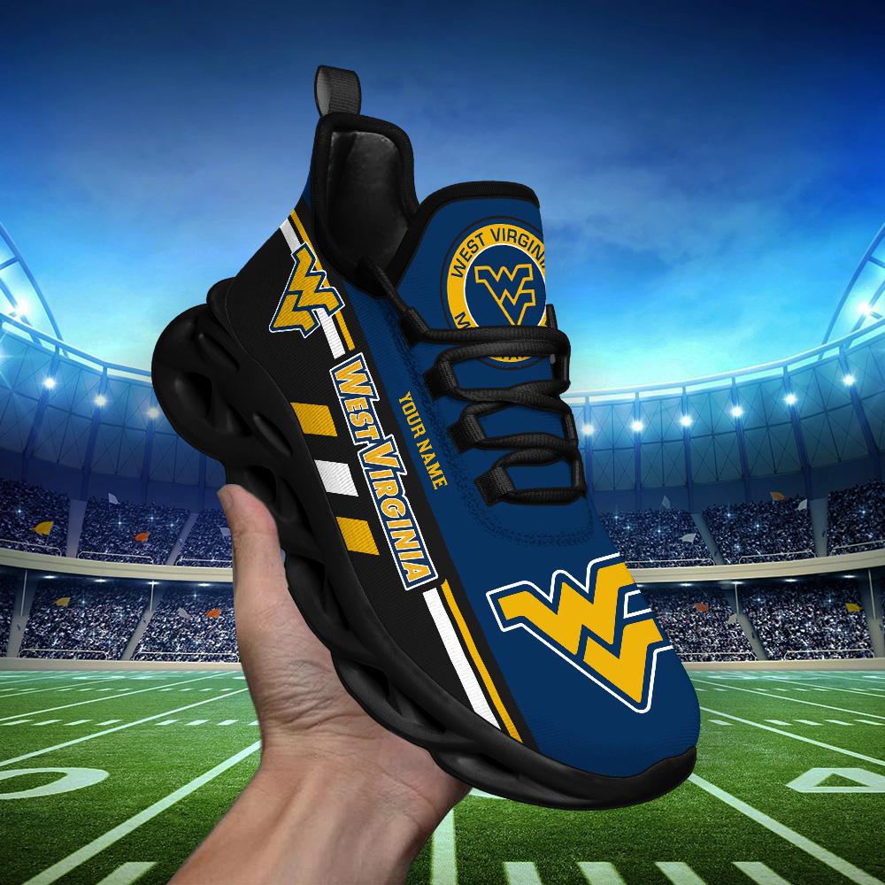 Ideafootwear West Virginia Mountaineers Max Soul Shoes Sneakers For Men And Women