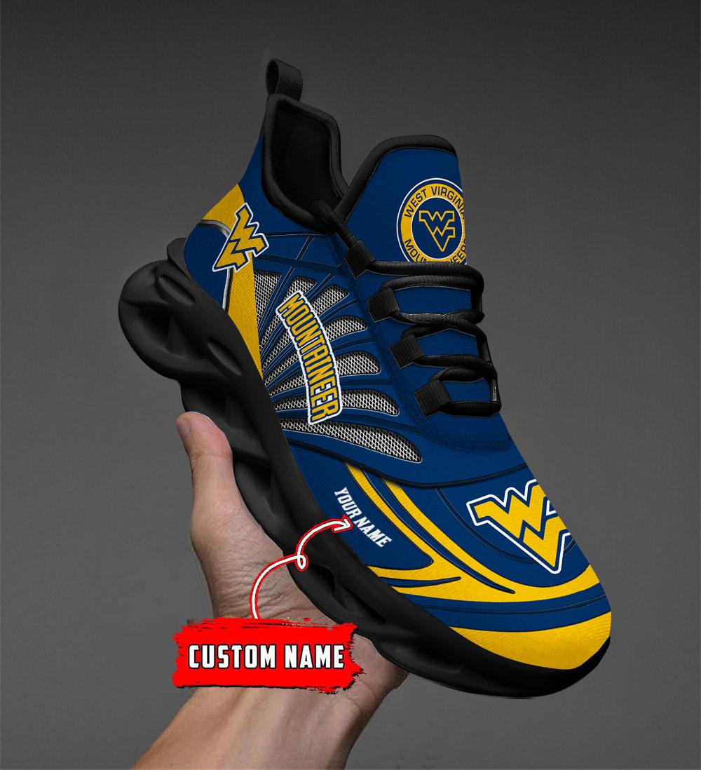 Ideafootwear West Virginia Mountaineers Max Soul Shoes Sneakers For Men And Women