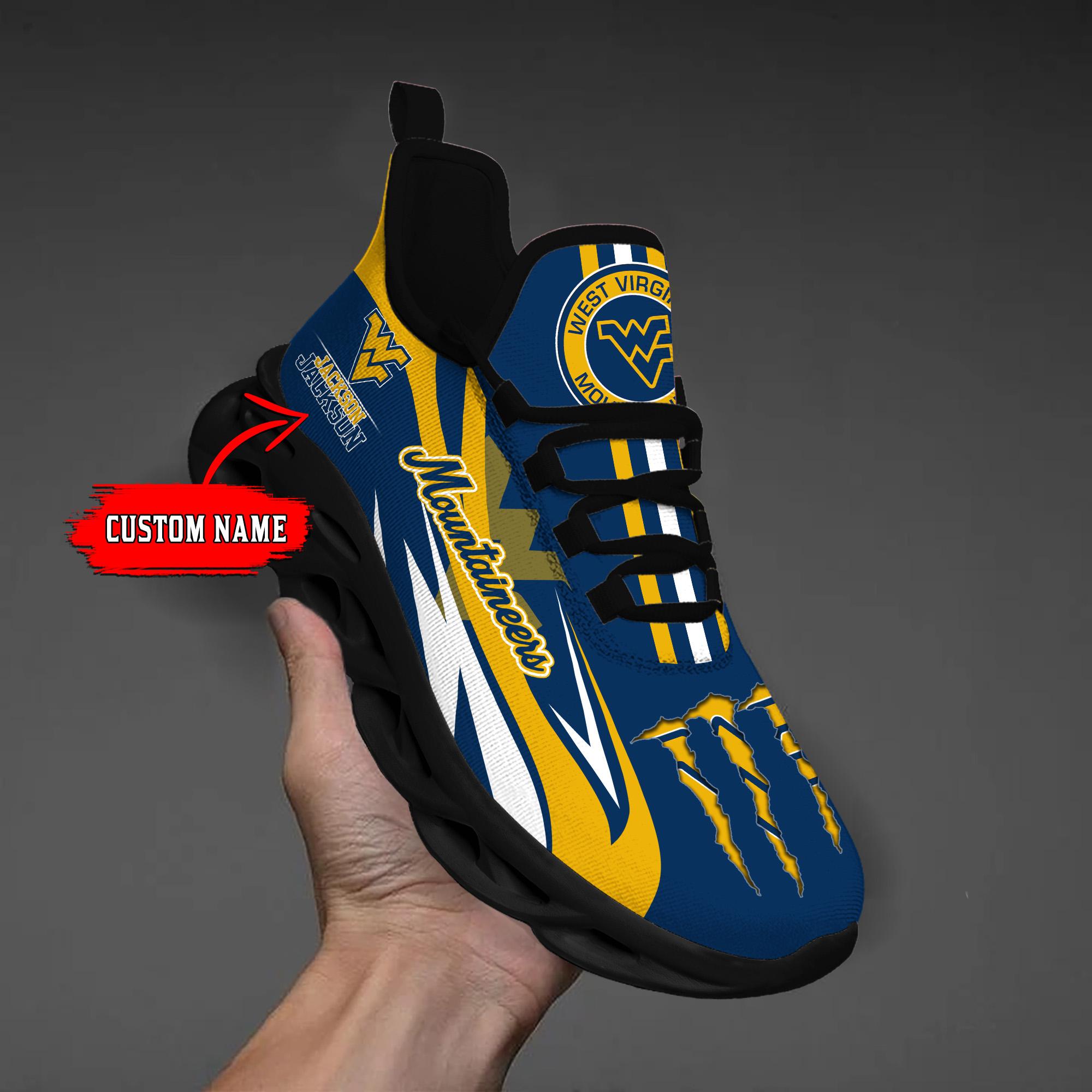 Ideafootwear West Virginia Mountaineers Max Soul Shoes Sneakers For Men And Women
