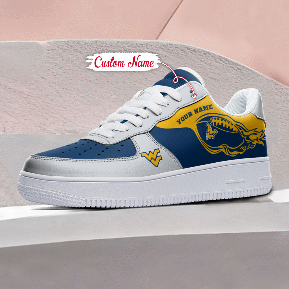 Ideafootwear West Virginia Mountaineers NCAA Air Low-Top Sneakers Shoes For Men And Women