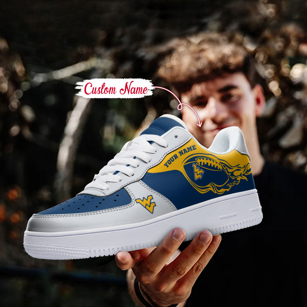Ideafootwear West Virginia Mountaineers NCAA Air Low-Top Sneakers Shoes For Men And Women