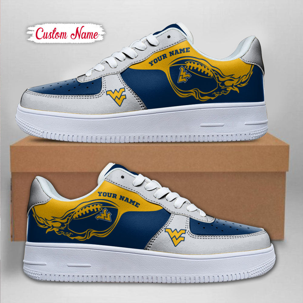 Ideafootwear West Virginia Mountaineers NCAA Air Low-Top Sneakers Shoes For Men And Women
