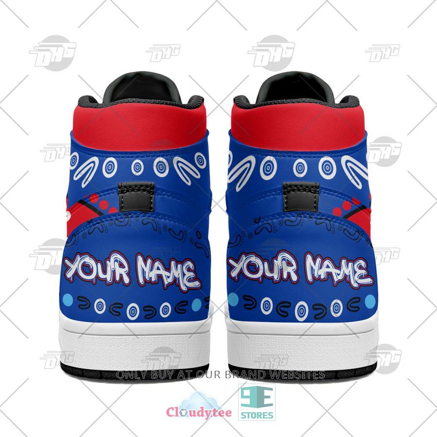 Ideafootwear Western Bulldogs AFL AJ1 High Sneakers Shoes For Men And Women