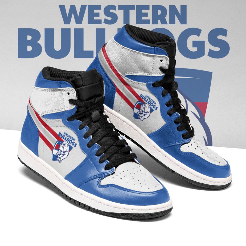 Ideafootwear Western Bulldogs AFL AJ1 High Sneakers Shoes For Men And Women