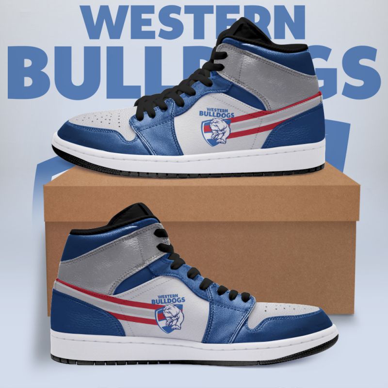 Ideafootwear Western Bulldogs AFL AJ1 High Sneakers Shoes For Men And Women