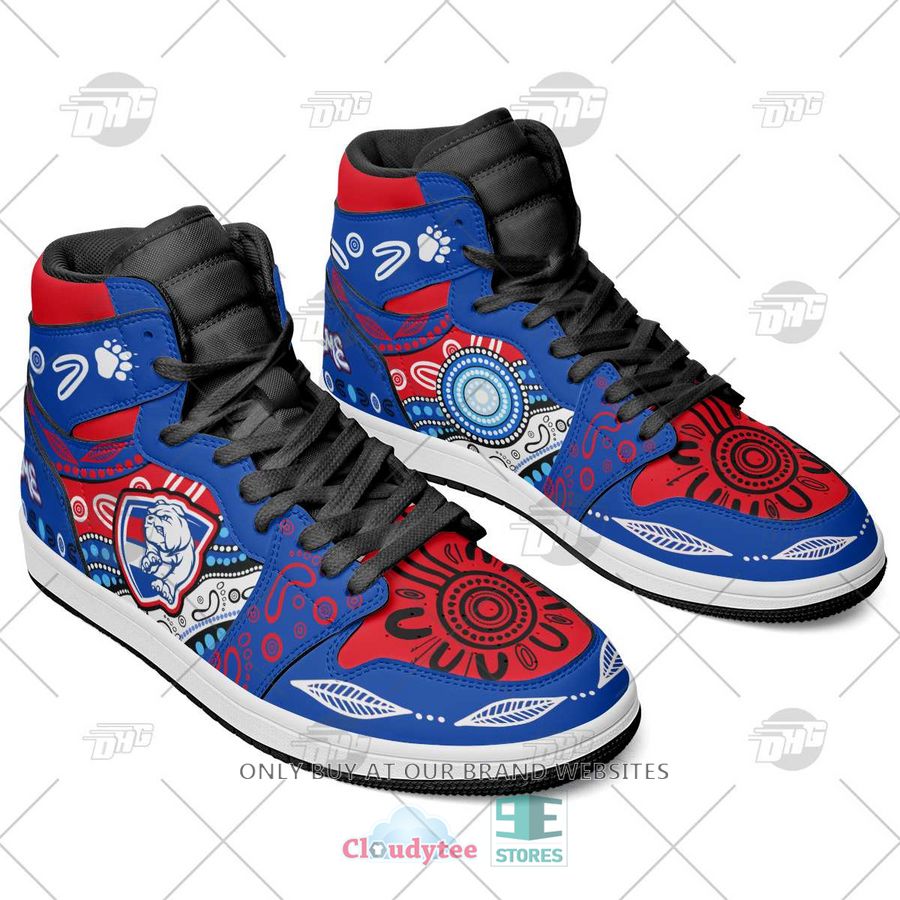Ideafootwear Western Bulldogs AFL AJ1 High Sneakers Shoes For Men And Women