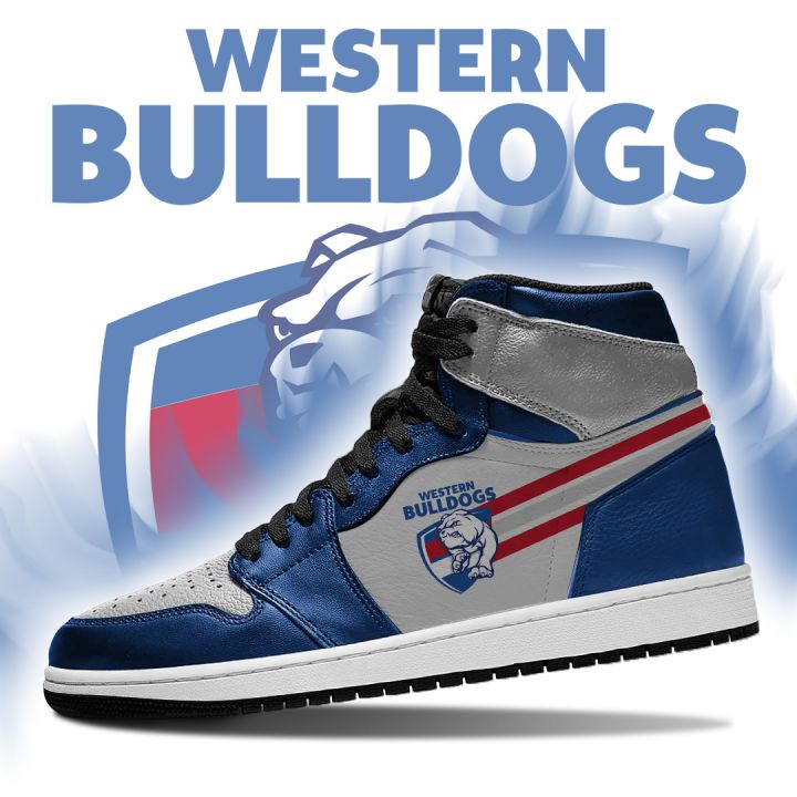 Ideafootwear Western Bulldogs AFL AJ1 High Sneakers Shoes For Men And Women