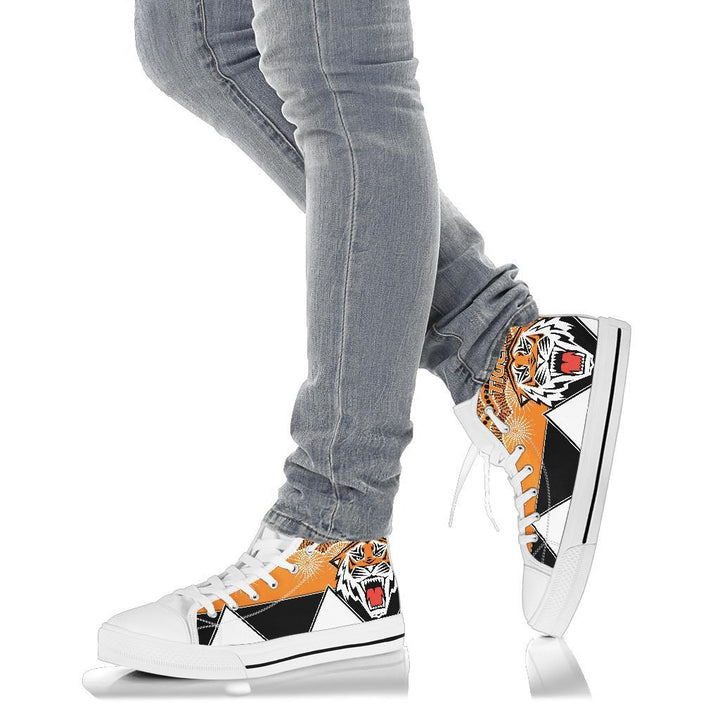 Ideafootwear Wests Tigers High Top Canvas Sneakers Shoes For Men And Women
