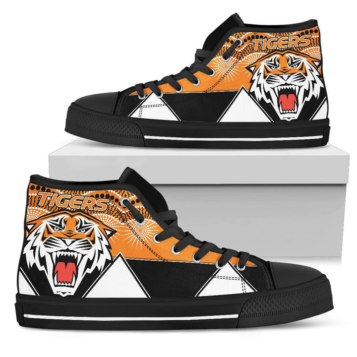 Ideafootwear Wests Tigers High Top Canvas Sneakers Shoes For Men And Women