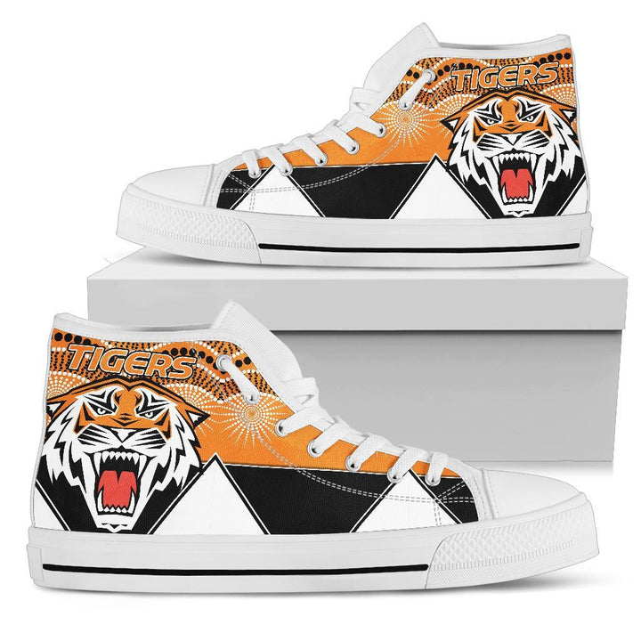 Ideafootwear Wests Tigers High Top Canvas Sneakers Shoes For Men And Women