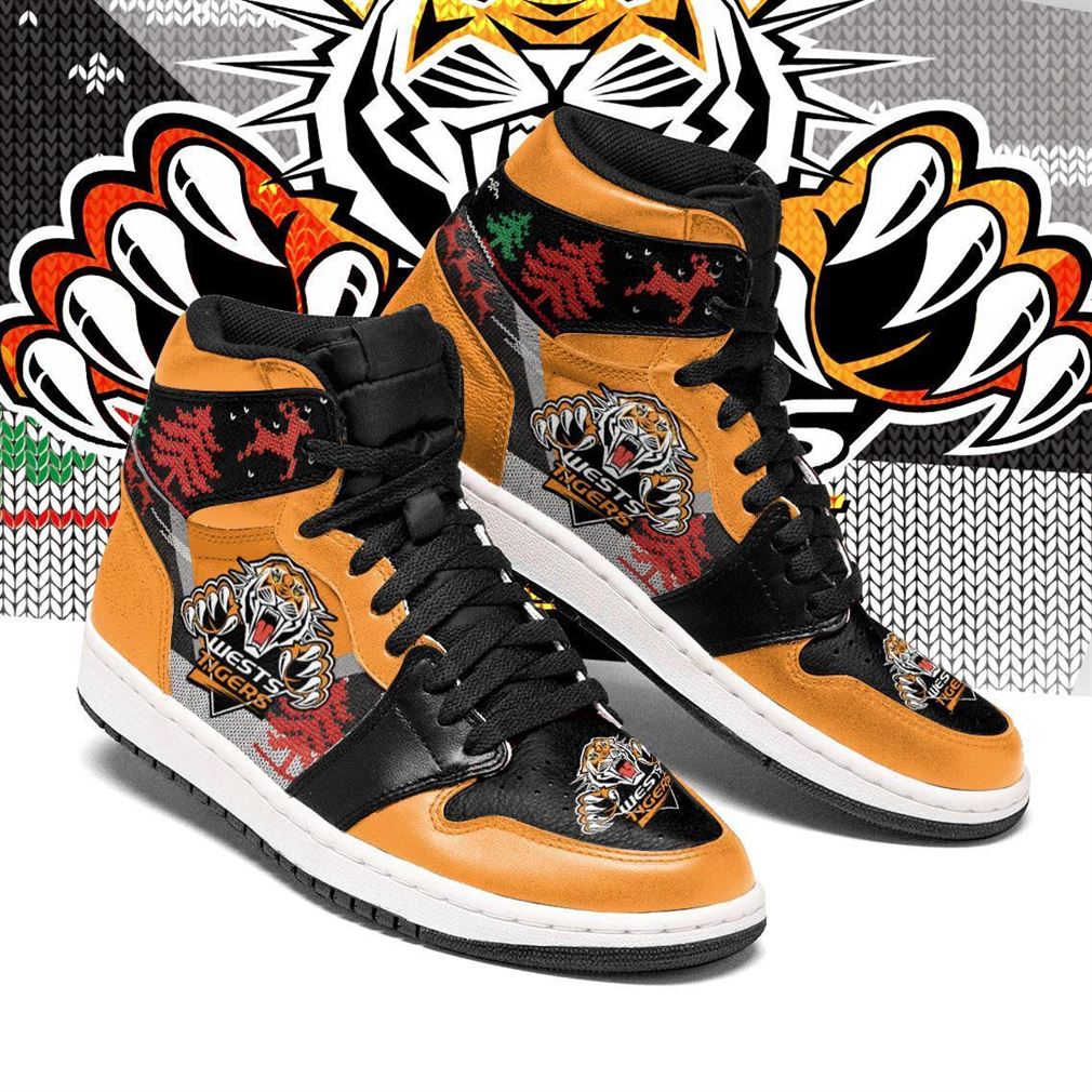 Ideafootwear Wests Tigers NRL AJ1 High Sneakers Shoes For Men And Women