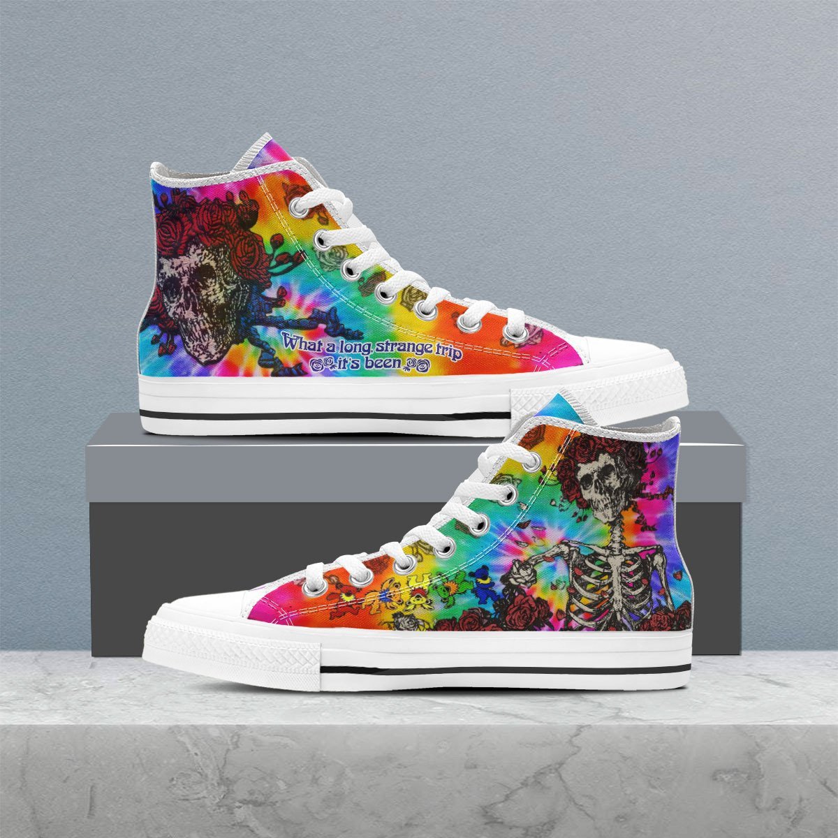 Ideafootwear What a Long Strange Trip It's Been High Top Canvas Sneakers Shoes For Men And Women