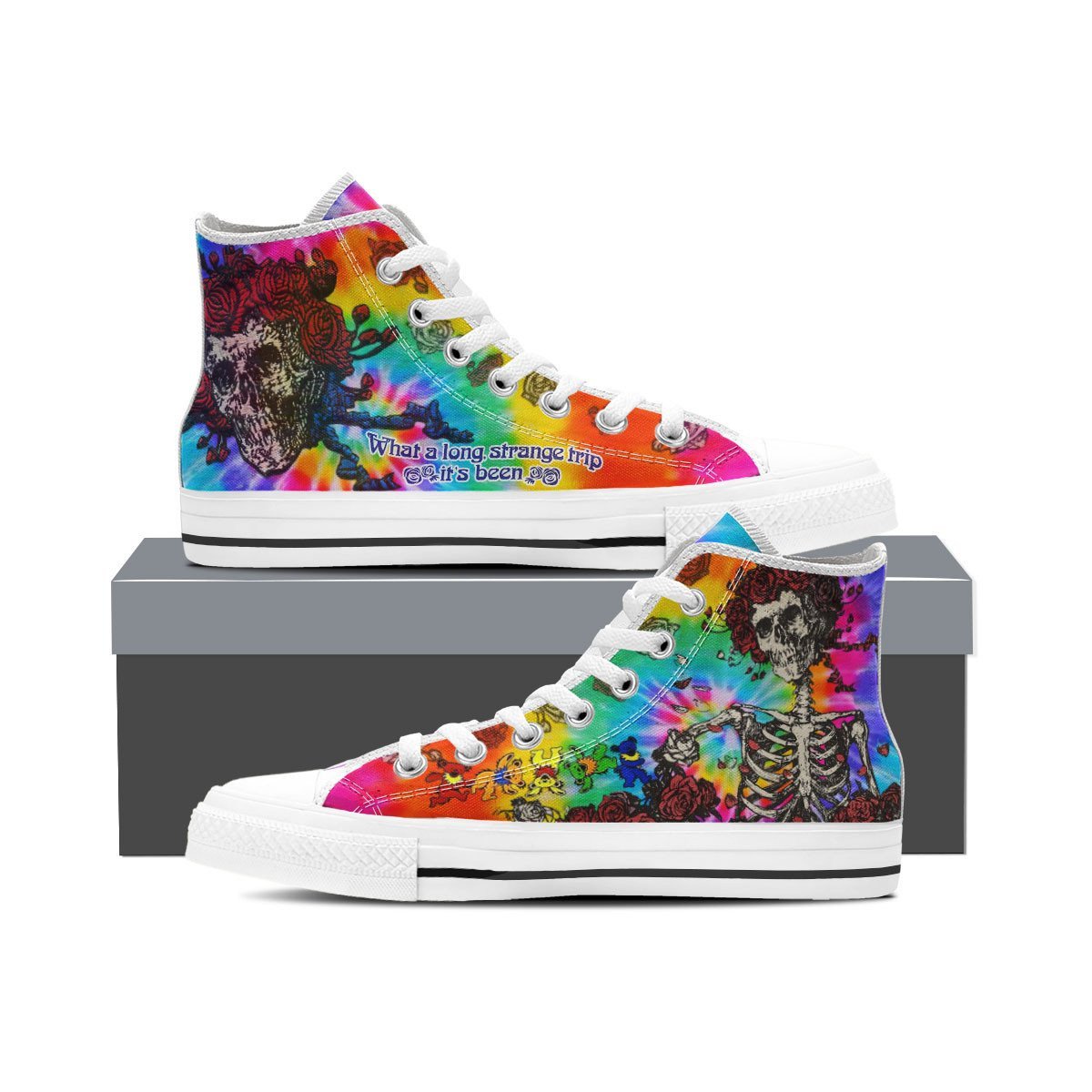 Ideafootwear What a Long Strange Trip It's Been High Top Canvas Sneakers Shoes For Men And Women