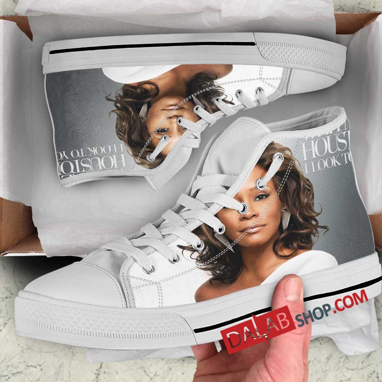 Ideafootwear Whitney Houston High Top Canvas Sneakers Shoes For Men And Women