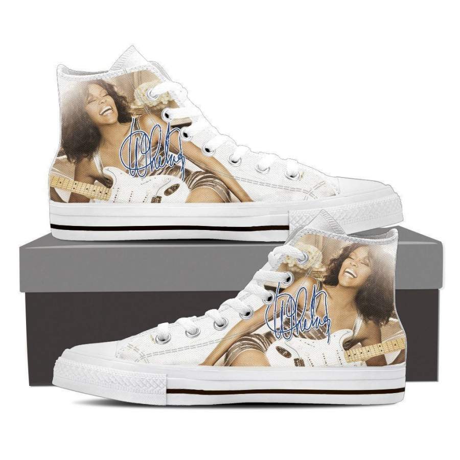 Ideafootwear Whitney Houston High Top Canvas Sneakers Shoes For Men And Women
