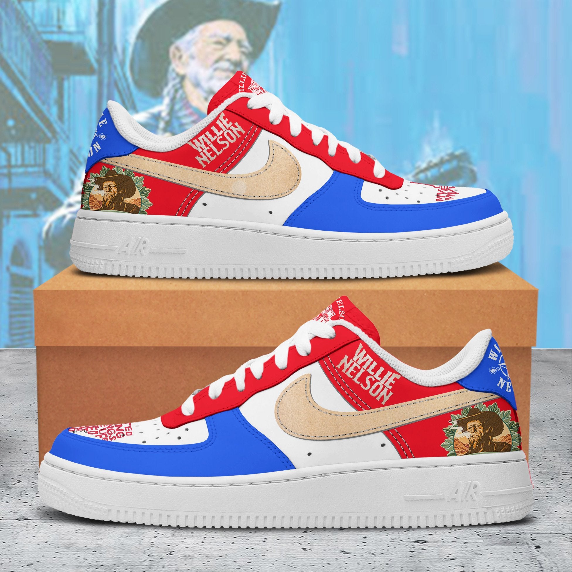 Ideafootwear Willie Nelson Air Low-Top Sneakers Shoes For Men And Women