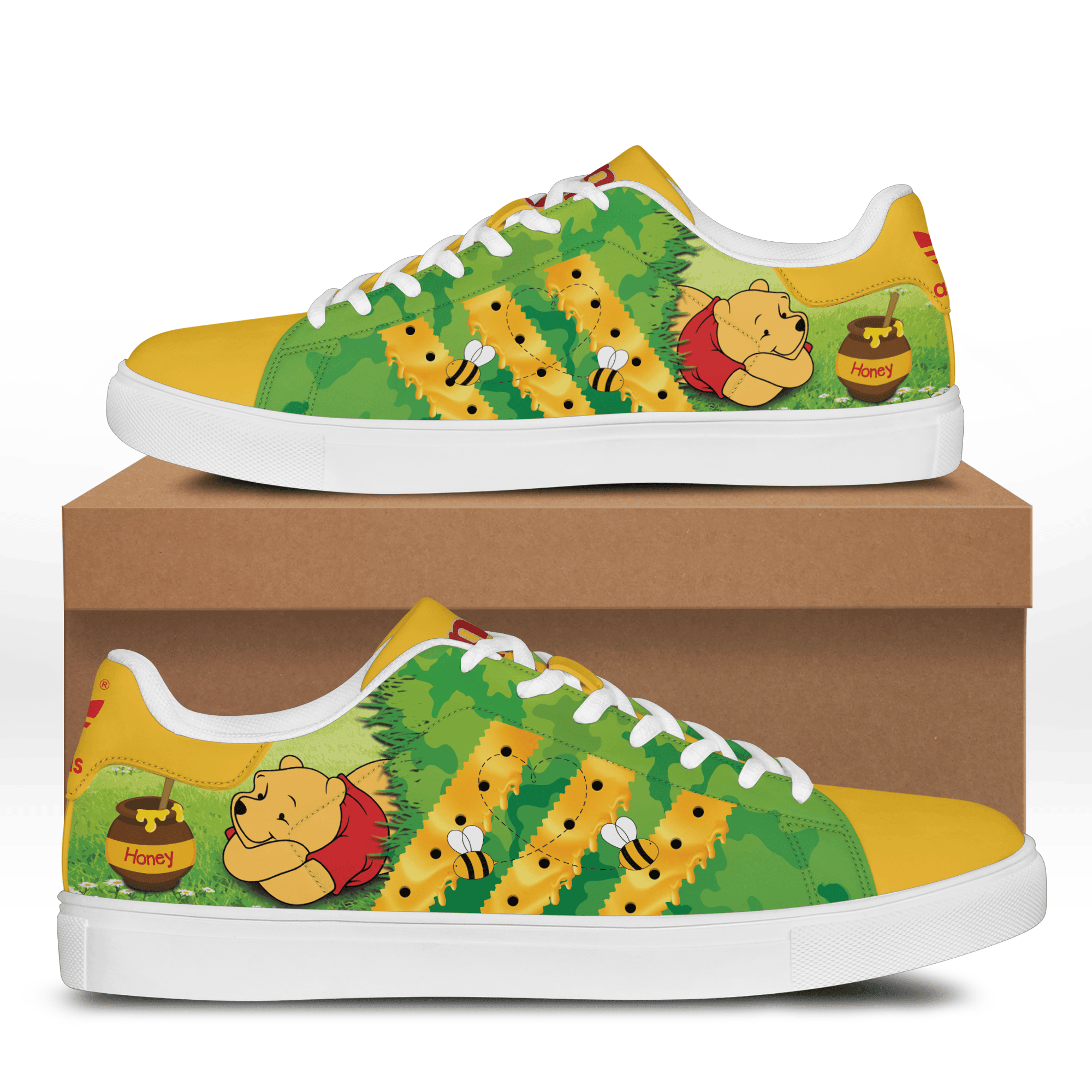 Ideafootwear Winnie the Pooh Skate Stan Shoes Sneakes For Men And Women